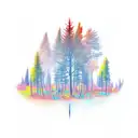 fire in forest  tattoo design idea