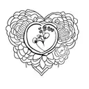 realistic heart with flowers and hands holding the heart from the bottom tattoo design idea