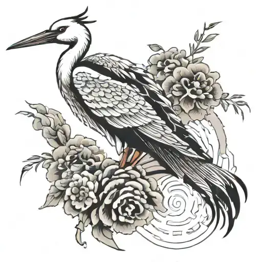 stork and Air flow tattoo design idea