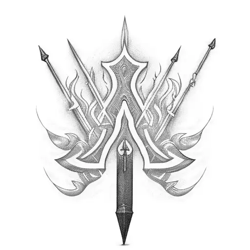 Egypatian Fire Wand tattoo design idea
