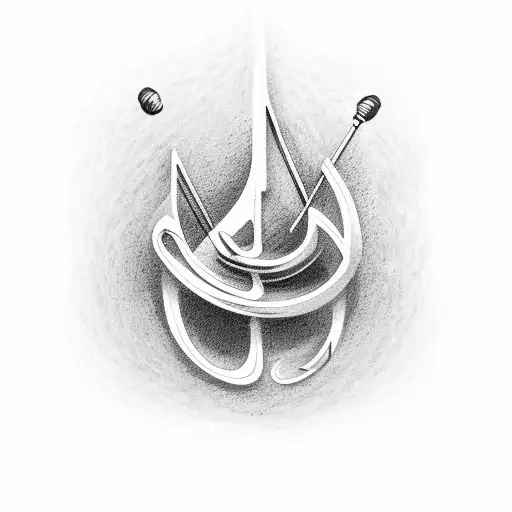 Dumbbells forming a musical note tattoo design idea