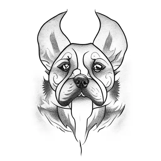 A Dog bites a man hand tattoo design idea