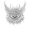 coruja com espada tattoo design idea