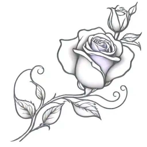 a purple rose under breast and has a date as the vine  tattoo design idea