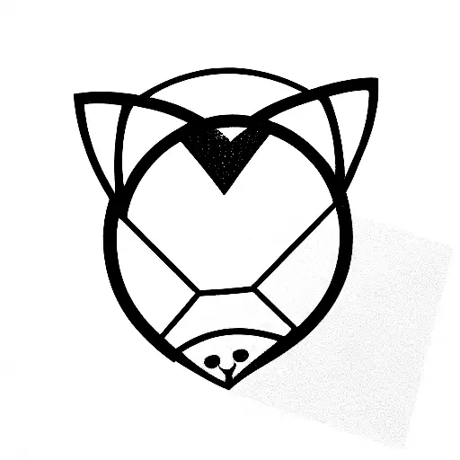diamond with cat ears tattoo design idea