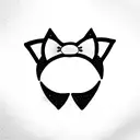 diamond with cat ears tattoo design idea