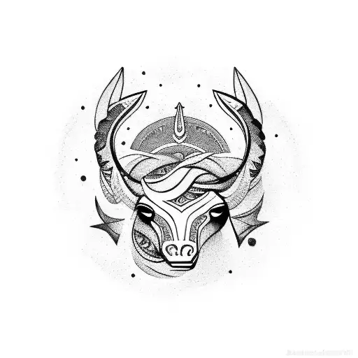 Taurus protecting pisces tattoo design idea