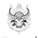 Taurus protecting pisces tattoo design idea