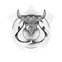 Taurus protecting pisces tattoo design idea