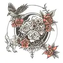 mountins evolution of life and the death of my grand parents  tattoo design idea