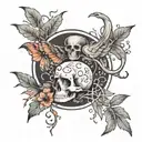 mountins evolution of life and the death of my grand parents  tattoo design idea