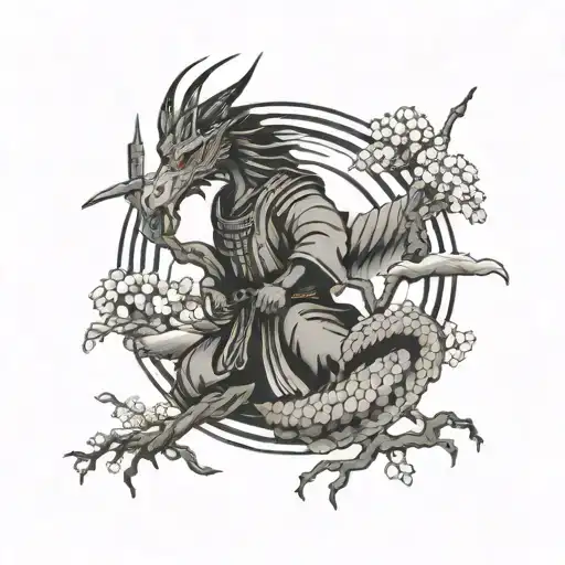 Japanese warrior, crane, bamboo, bonsai tree, navy anchor chief, cherry blossom tree, dragon tattoo design idea