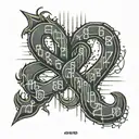 666 number in binary code tattoo design idea