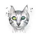 Leg sleeve tattoo. Two cats, one orange and one black. The cats are fighting. tattoo design idea