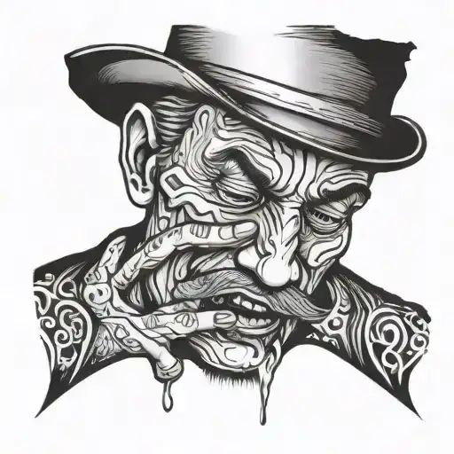 Man crying with crying mouthes instead of eyes tattoo design idea