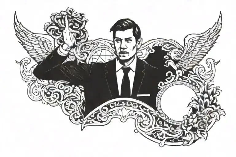 business man tattoo design idea