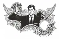 business man tattoo design idea