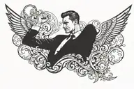 business man tattoo design idea