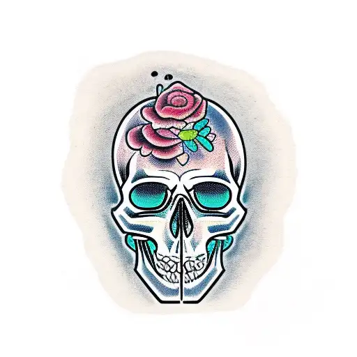 Depression Skull with the words "Boomers Gonna Boom" tattoo design idea