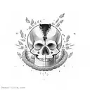 Depression Skull with the words "Boomers Gonna Boom" tattoo design idea