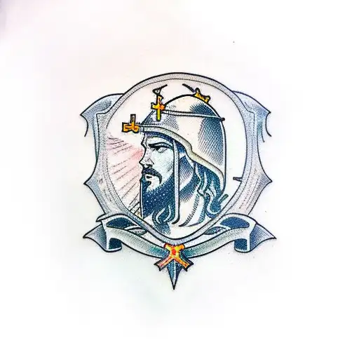 Christian crusader knight tattoo design idea