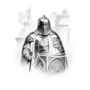 Christian crusader knight tattoo design idea