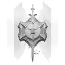 Christian crusader knight tattoo design idea