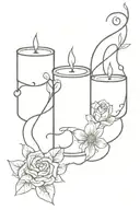 3 signatures family but formed into a candle tattoo design idea