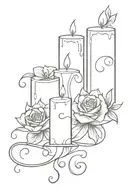 3 signatures family but formed into a candle tattoo design idea