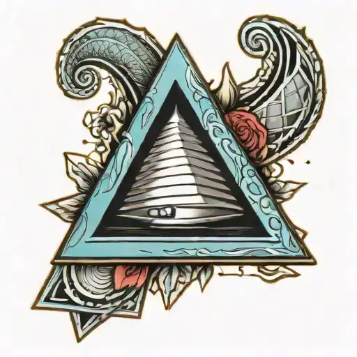 3d triangle bjj tattoo design idea