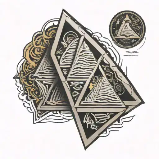3d triangle bjj belts jiu jitsu tattoo design idea