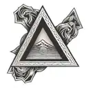 3d triangle bjj tattoo design idea