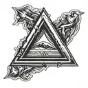 3d triangle bjj tattoo design idea