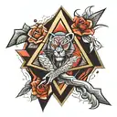 3d triangle bjj tattoo design idea