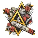 3d triangle bjj tattoo design idea