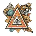 3d triangle bjj tattoo design idea