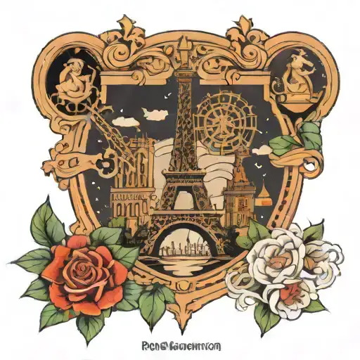 travel to paris barcelona rome venice tattoo design idea