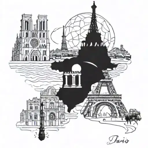 travel to paris barcelona rome venice tattoo design idea