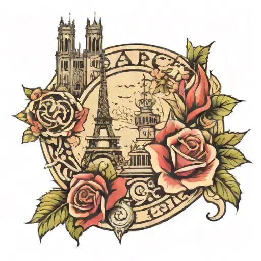 travel barcelona , roma nenecis paris tattoo design idea