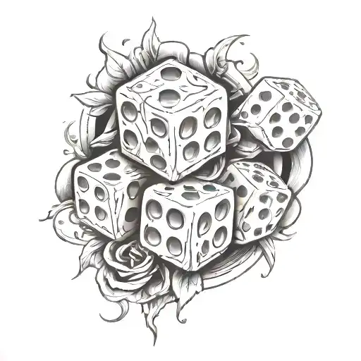 dice and death tattoo design idea