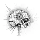  the neuron of the human brain should be drawn in a steampunk style, use gears and ot tattoo design idea