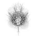  the neuron of the human brain should be drawn in a steampunk style, use gears and ot tattoo design idea