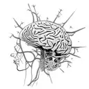  the neuron of the human brain should be drawn in a steampunk style, use gears and ot tattoo design idea