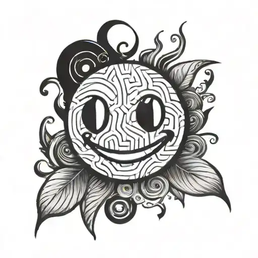 smiley face made tattoo design idea