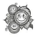 smiley face made tattoo design idea