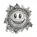 smiley face made tattoo design idea