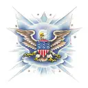 American flag with crying bald eagle tattoo design idea