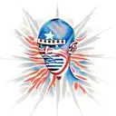 American flag with crying bald eagle tattoo design idea