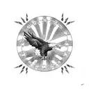 American flag with crying bald eagle tattoo design idea