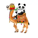 a panda riding a camel tattoo design idea